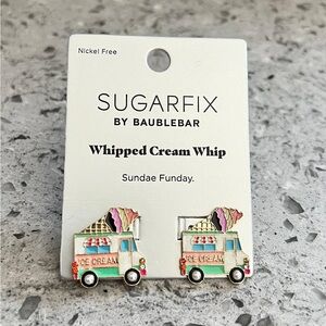 NWT Sugarfix by BaubleBar Whipped Cream Whip Sundae Funday Stud Earrings